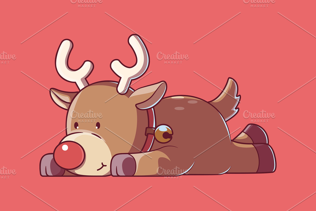 Lazy Reinder!, a Seasonal Illustration by pedrors (Photo 3 of 3)