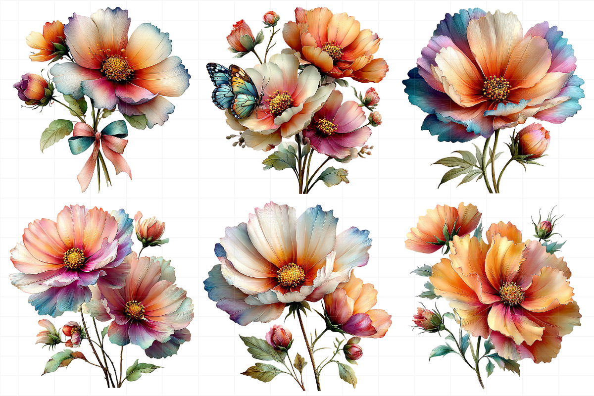 Spring Cosmos Flower Clipart Bundle, an Illustration by Daily.Designs (Photo 6 of 8)