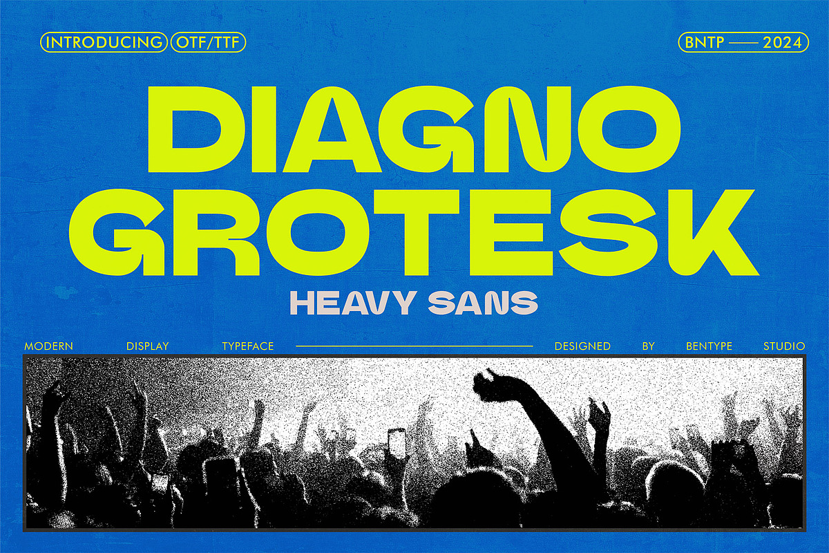Diagno Grotesk - Heavy Sans, a Sans Serif Font by Bentype Studio (Photo 1 of 7)