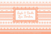 Peach Lace Clipart Borders, an Illustration by Amanda Ilkov (Thumbnail 1 of 5)