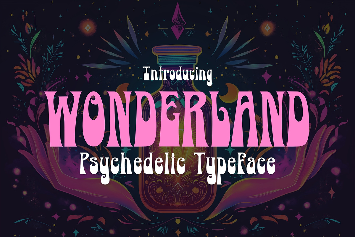 Wonderland - Psychedelic Typeface, a Serif Font by HipFonts (Photo 2 of 9)