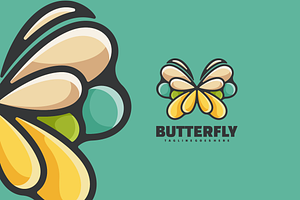 Butterfly Color Mascot Logo