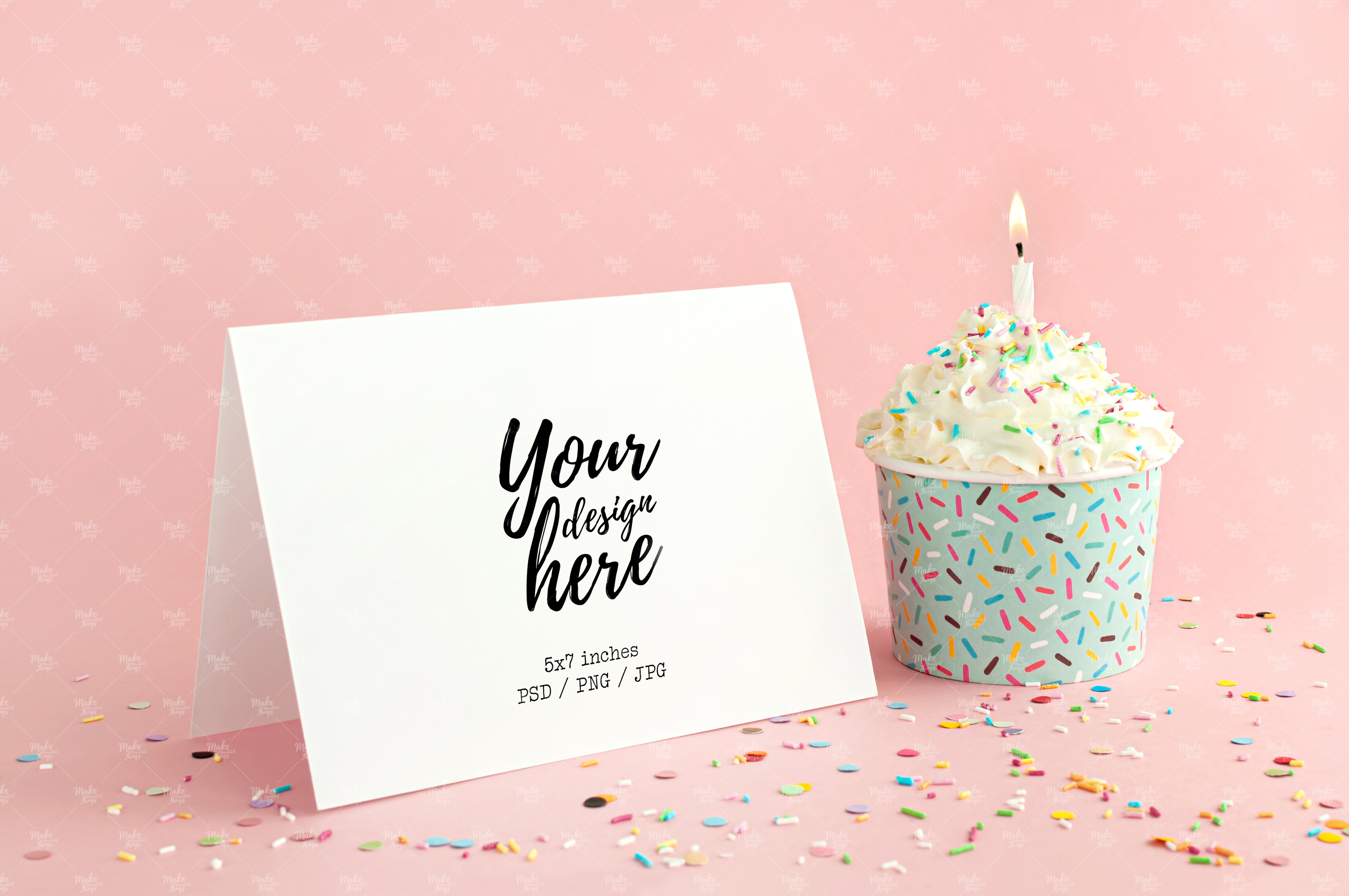 5x7 greeting card mockup, a Print Template by Make Beautiful Things ...