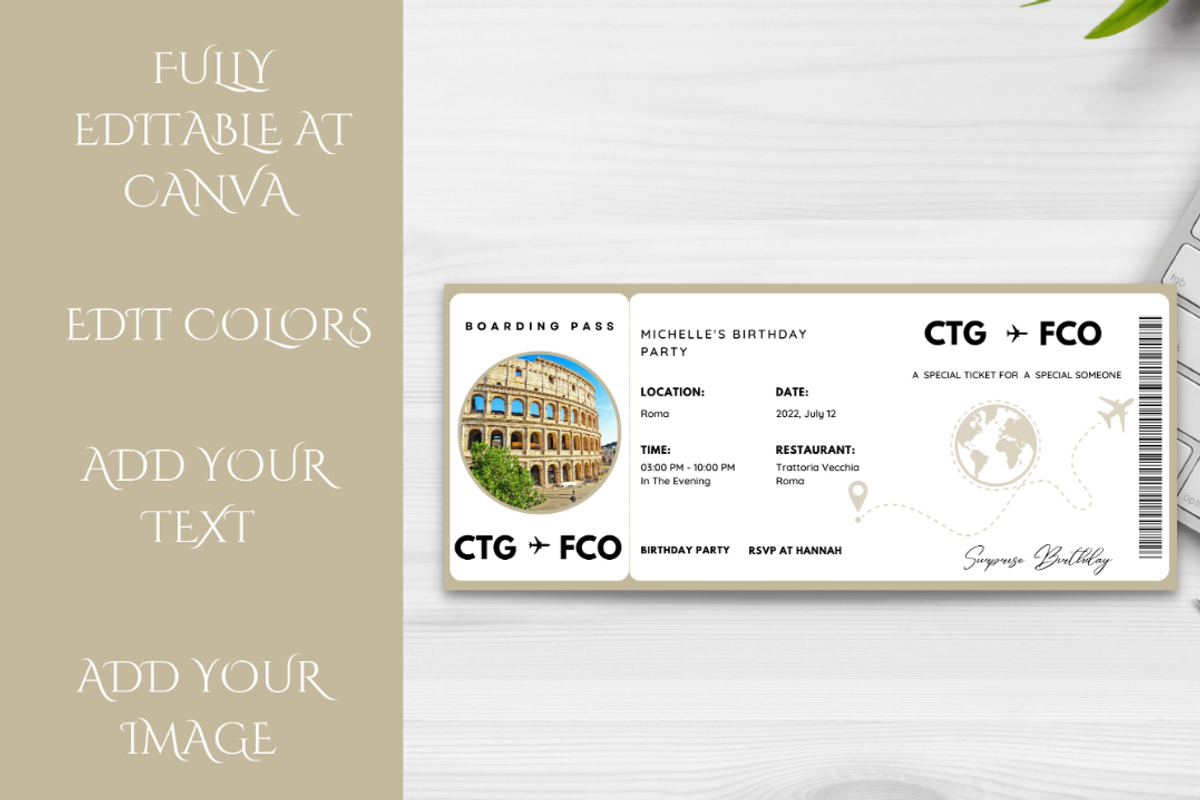 Editable Boarding Pass Template, a Card Template by YasdeyDesigns (Photo 8 of 8)