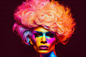 Portrait of drag queen, fictional character, ai generative, a Person Photo by Neirfy
