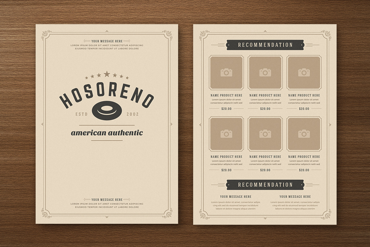 Restaurant Menu with Logo Design, a Brochure Template by Vasya Kobelev