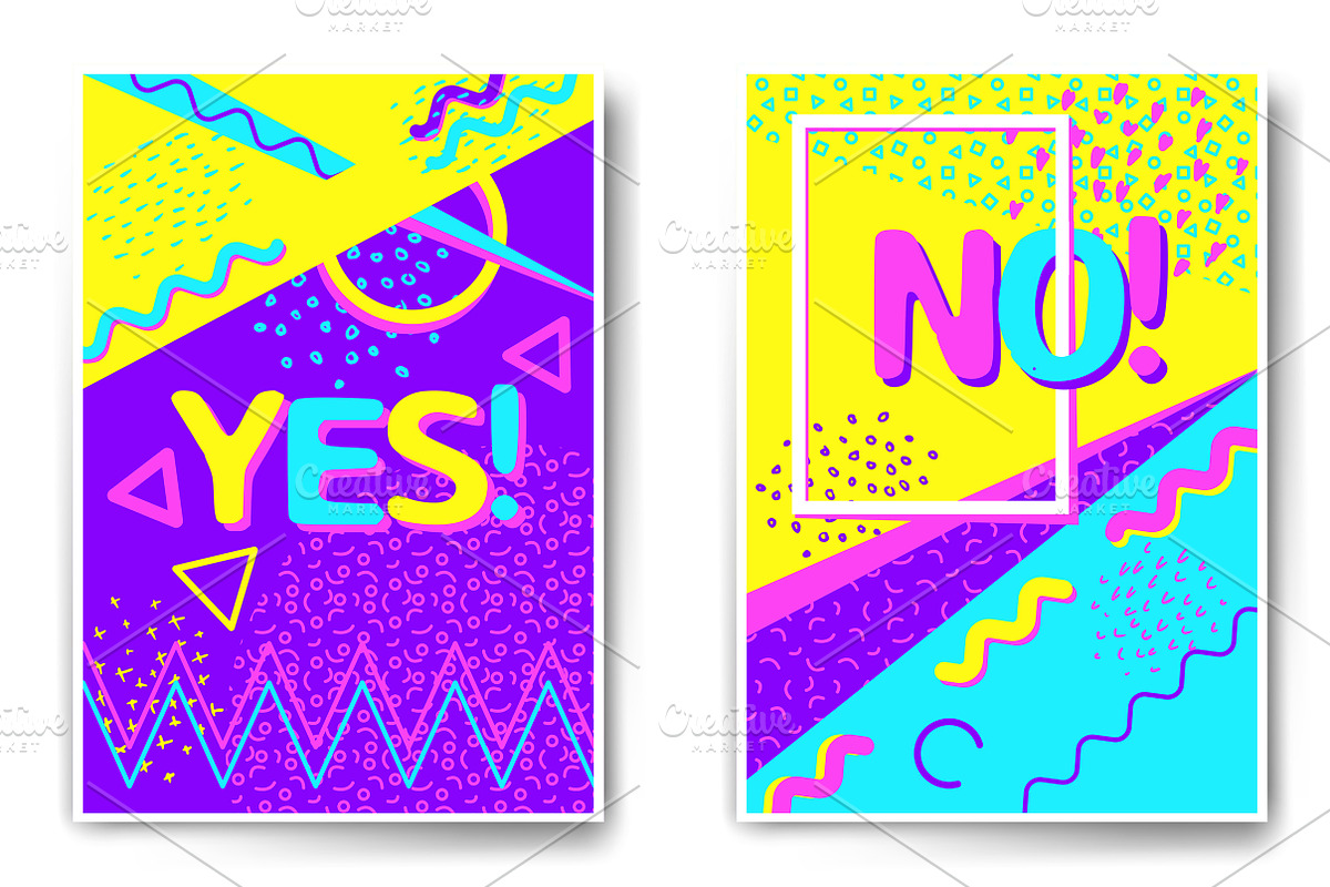Poster Bundle, Memphis style, a Texture Illustration by OKart.studio (Photo 4 of 5)