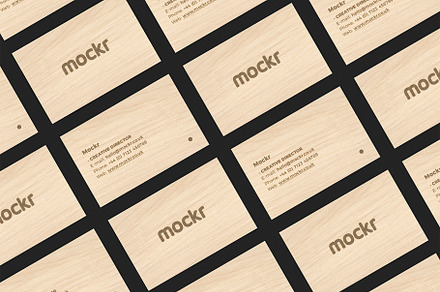 Wooden Business Card Mockup PSD