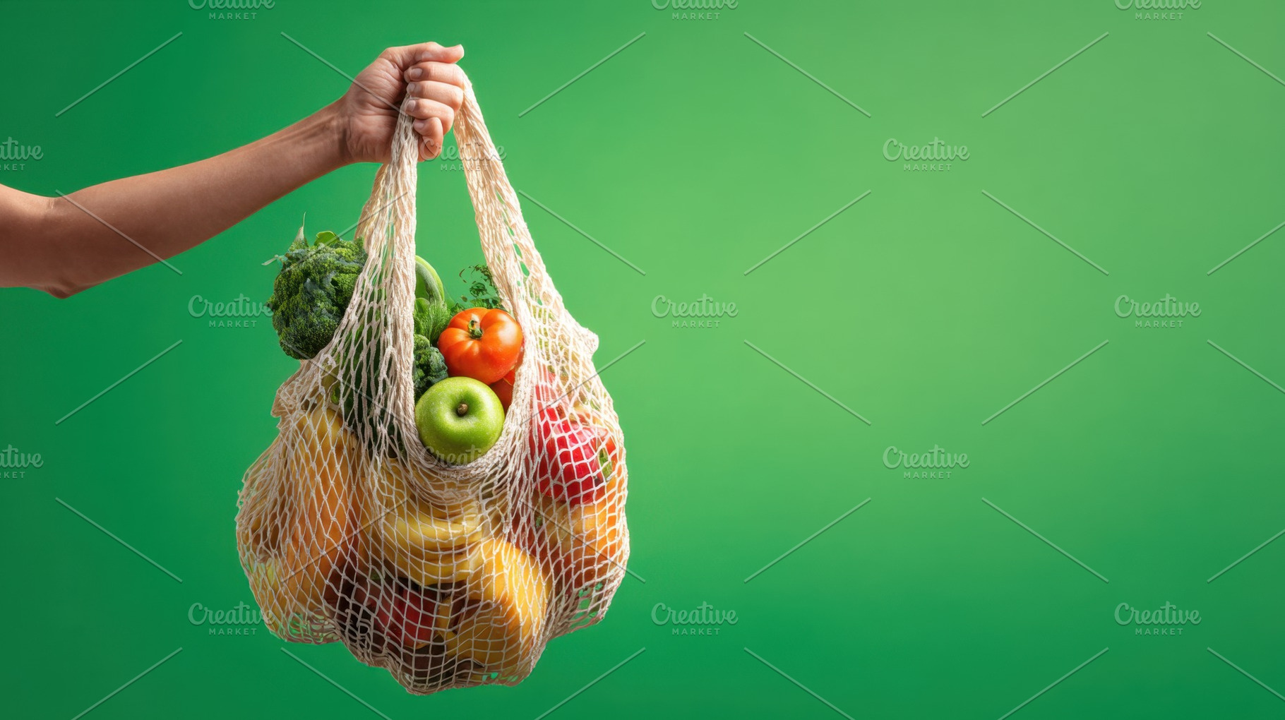Fresh veggies and fruits tote, a Photo by Beautiful things