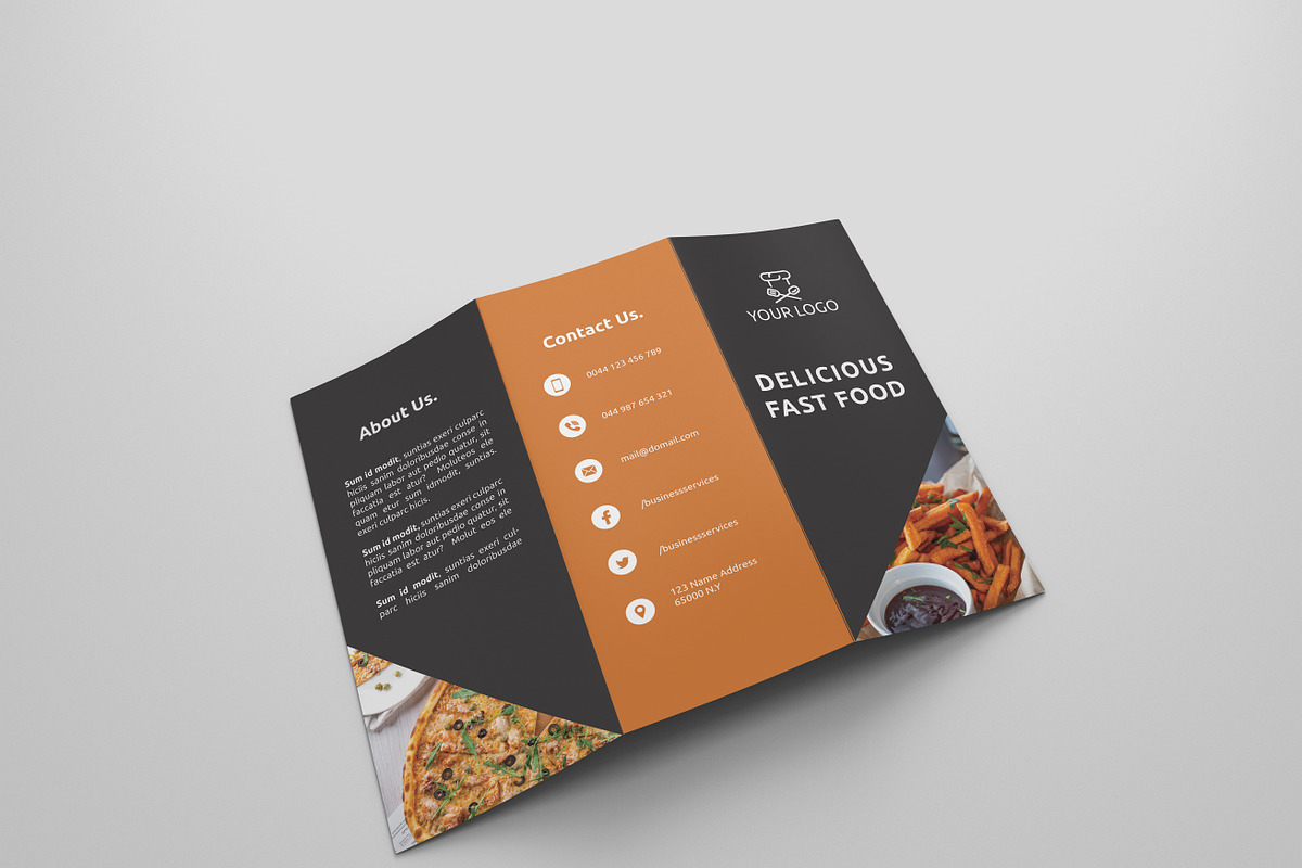 Fast Food Tri-fold Brochures, a Brochure Template by Creatricks (Photo 1 of 2)