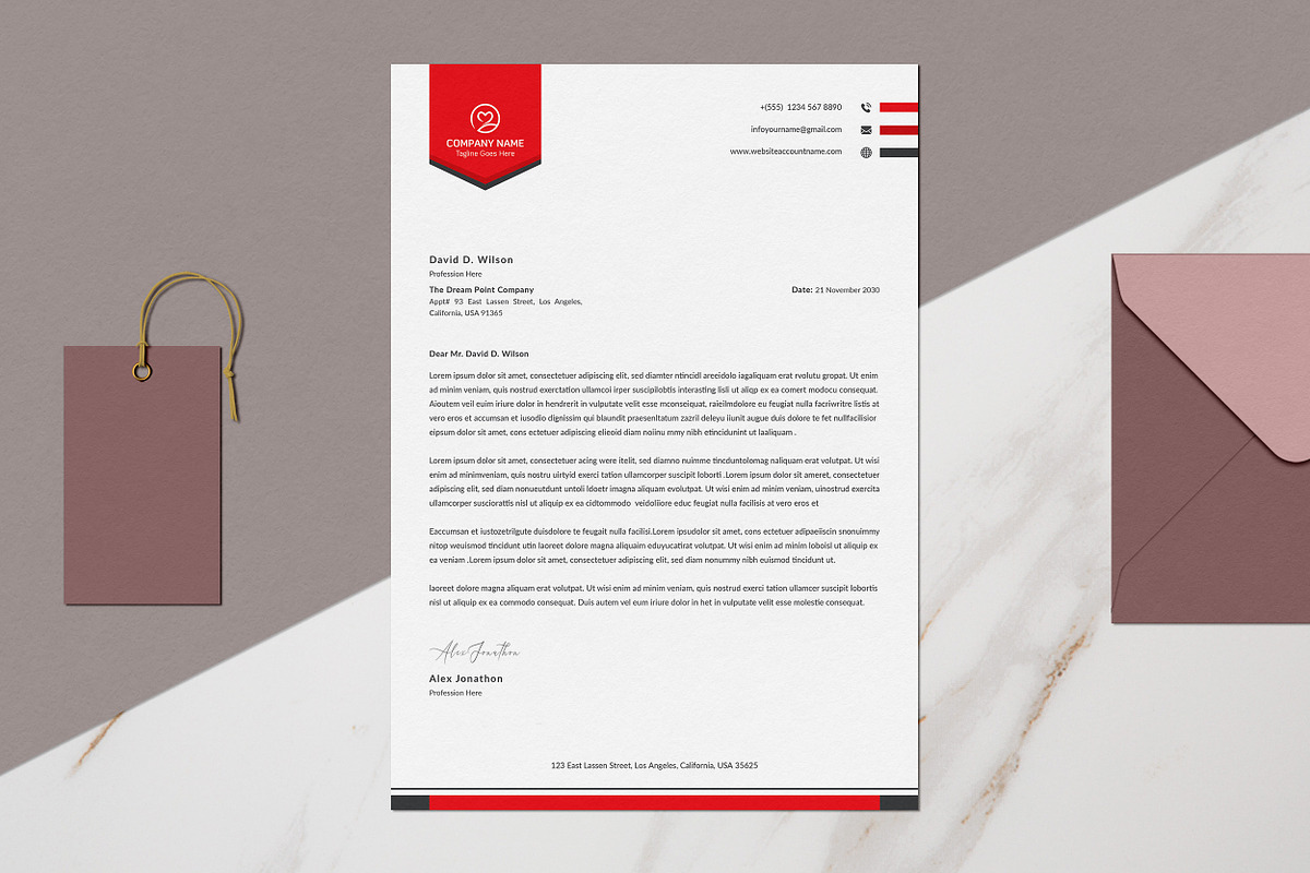 Letterhead Template, a Stationery Template by ResumeDevisers (Photo 3 of 6)