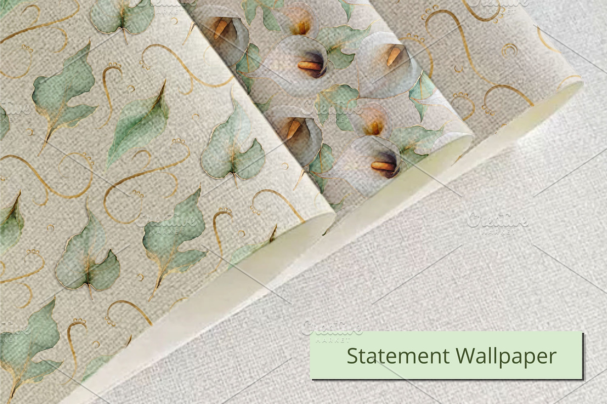 Elegant Calla Lily Seamless Patterns, a Pattern Graphic by Floraphoria (Photo 5 of 10)