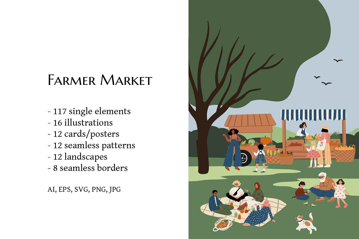 Farmer Market & Park People Scenes, a Person Illustration by LyubovZaytseva (Photo 2 of 24)