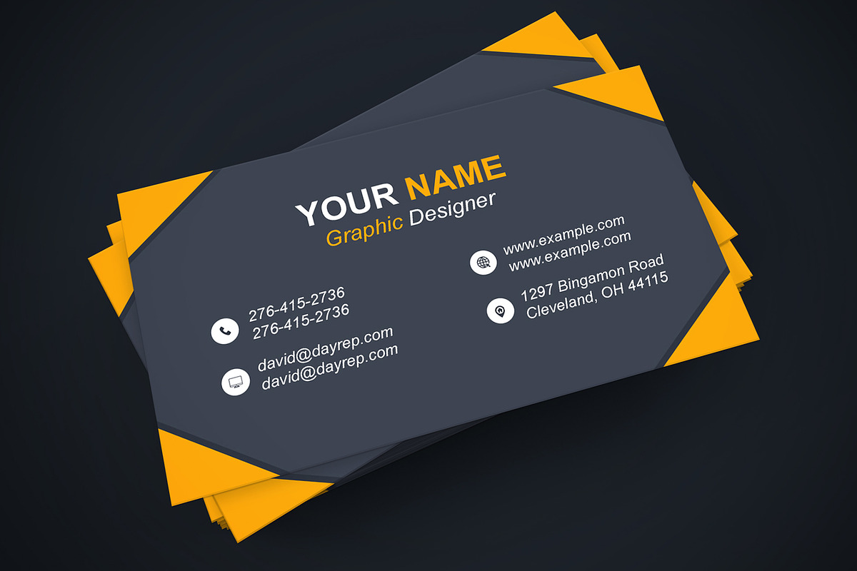 Agency Business Card PSD Template preview 2