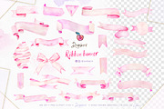 Watercolor Banner pink purple 094, a Graphic by Drawberx (Thumbnail 3 of 6)