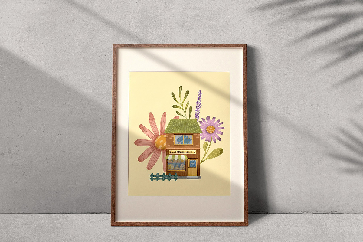 Cozy houses clipart and pattern set, an Object Illustration by Yelloo Fish (Photo 11 of 12)