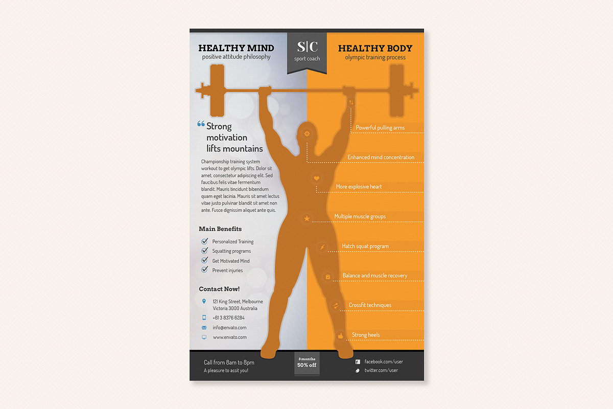 Sport Coach and Train Flyers Bundle, a Flyer Template by Sargatal (Photo 12 of 16)