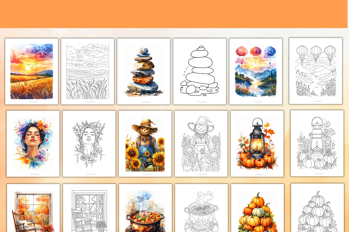 50 Thanksgiving Coloring Pages, an Object Illustration by Daffodil Dream Studio (Photo 13 of 13)