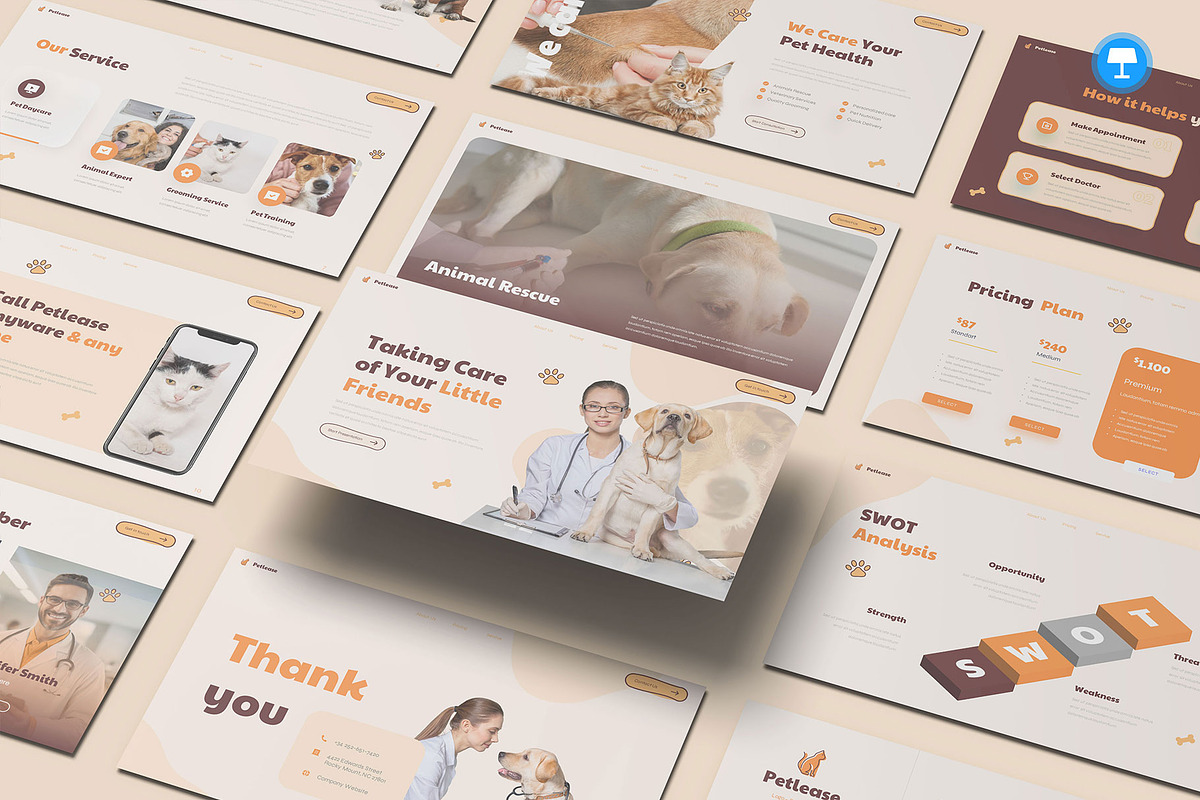 Pet Care Services Keynote, a Presentation Template by Pixslides (Photo 1 of 6)
