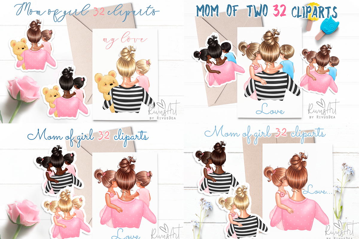 Best friends MEGA BUNDLE. Mother and, a Person Illustration by RivusArt (Photo 3 of 5)