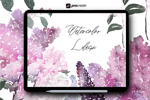 Watercolor Lilacs Procreate Stamps