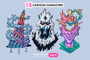 15 Different Cartoon Characters, an Illustration by Andrew_Derr (Thumbnail 2 of 5)