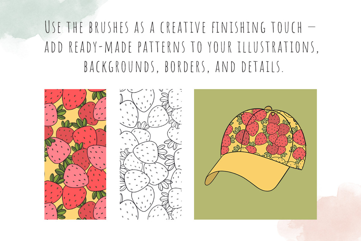 Fruit & Vegetable Pattern Brushes, a Brush Add-On by Mari_Caliart (Photo 13 of 14)