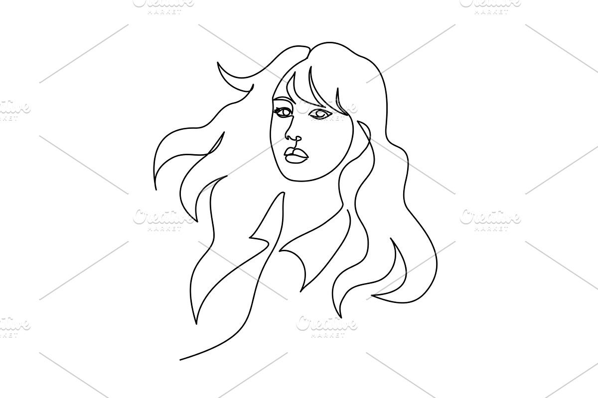 Abstract portrait of pretty young, a Person Illustration by Valenty