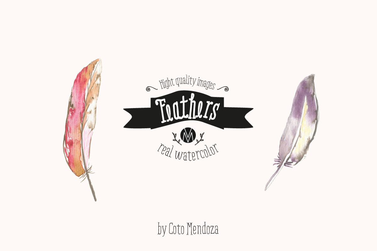 Feathers watercolor, an Illustration by MendozaVergara (Photo 1 of 3)