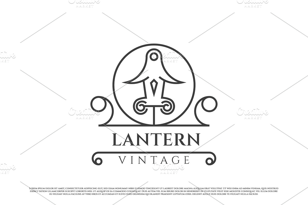 Vintage Lantern Logo Design Icon, a Branding & Logo Template by Morvana Crew