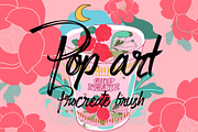 peony pop art procreate stamp brush, a Brush Add-On by Meisanmui (Thumbnail 1 of 5)