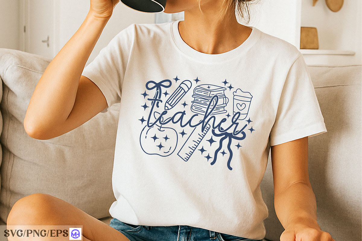 Teacher Life Doodle Coquette Teacher, a Graphic by mh_arif (Photo 4 of 4)