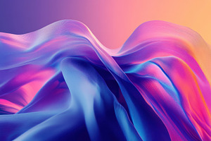 Abstract Purple Pink Blue Waves Digi, a Photo by Pixeness Studio