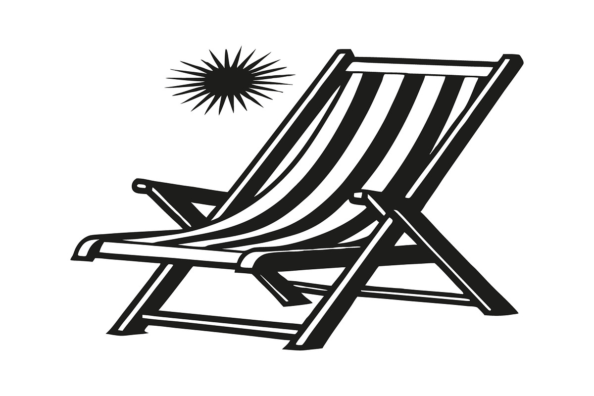Beach chair underneath a shining sun, an Object Graphic by Billah Hub