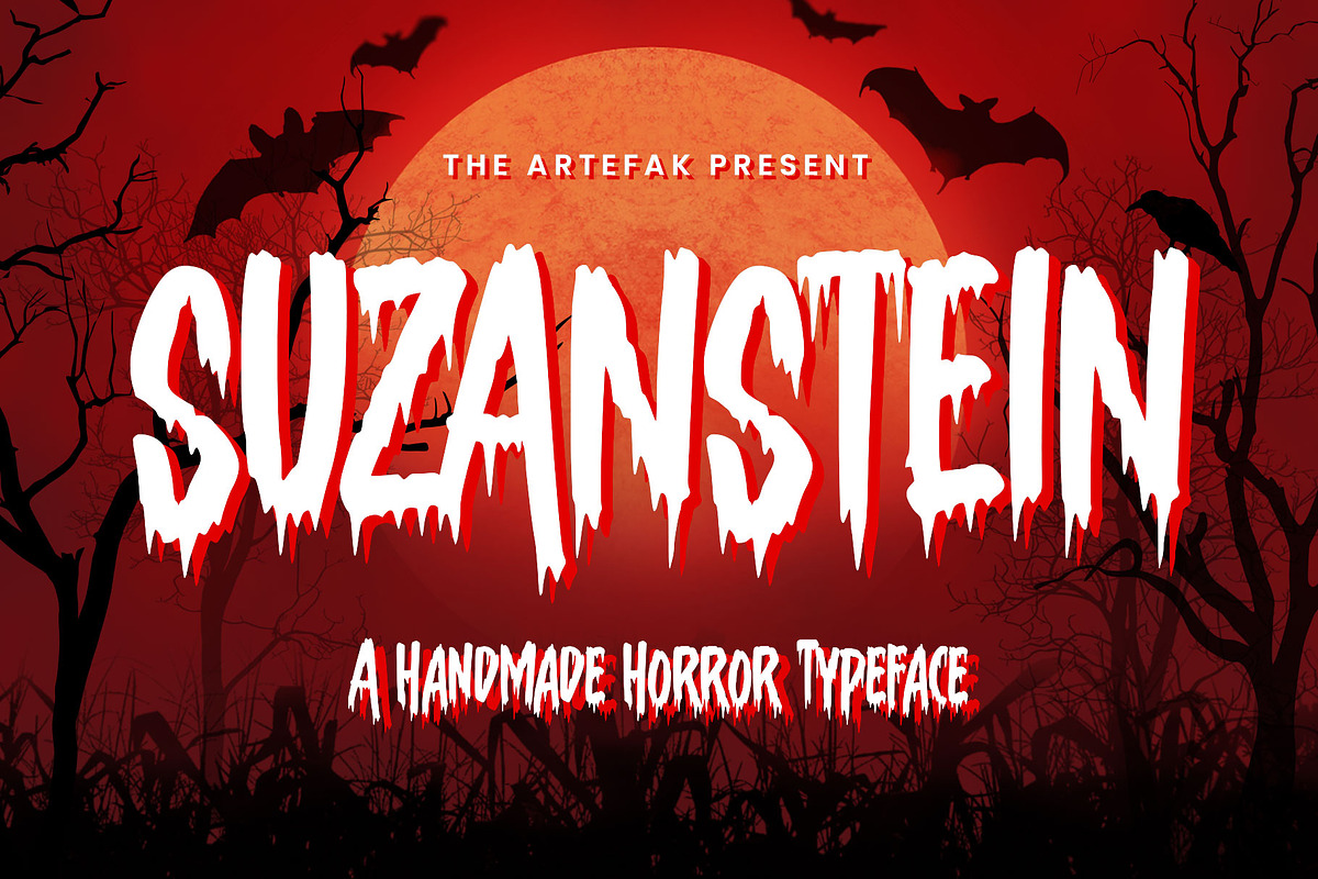 Suzanstein - Horror Font, a Font by Arterfak Project (Photo 1 of 10)