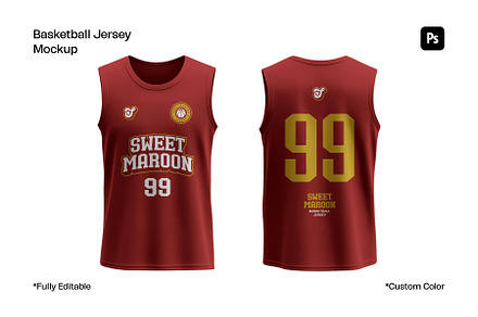 Basketball Jersey Mockup, a Shirt Mockup by sweetmaroon.studio