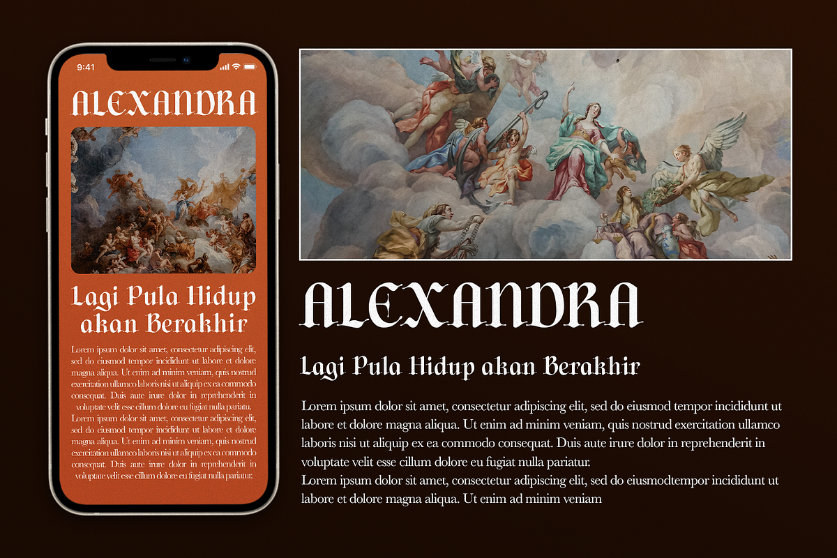 Diences Display Blackletter Font, a Blackletter Font by Typetemp Studio (Photo 13 of 19)