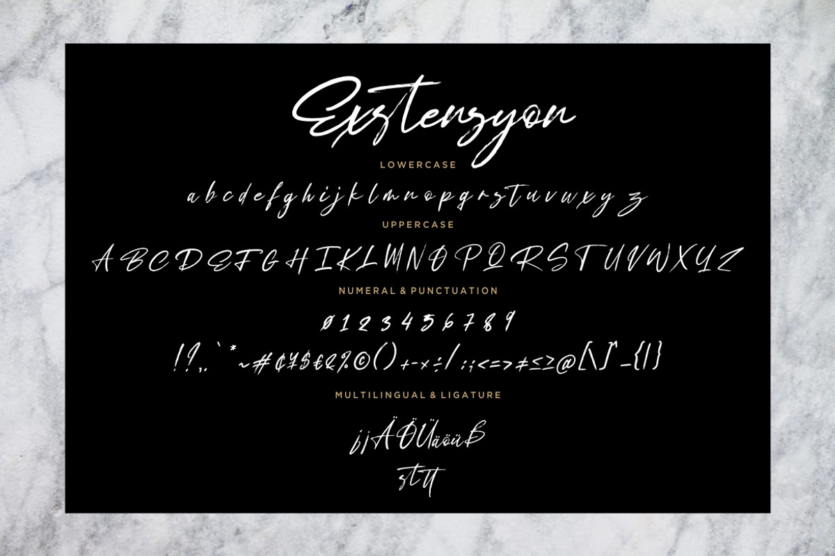 Exstensyon Brush Business Font preview 7