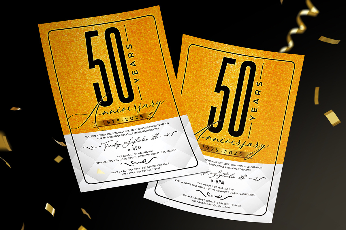 Gold Anniversary Invitation, a Flyer Template by Aarley Kaiven (Photo 2 of 3)