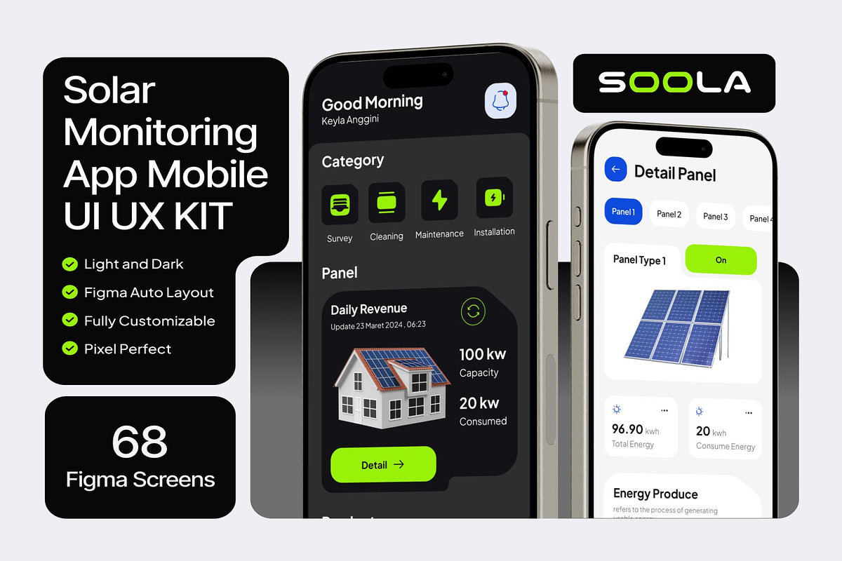 Soola - Solar Mobile App UI KIT, an UI Kit Template by Creative Perspective (Photo 1 of 5)