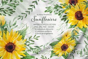 Sunflowers Watercolor Collection