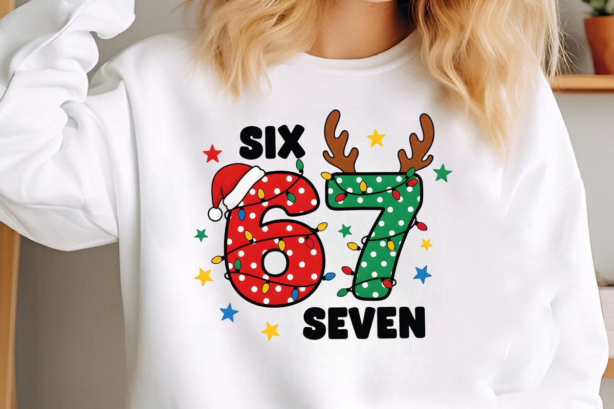 Funny Christmas Six Seven 67 Png, an Illustration by Craft Nest (Photo 3 of 4)