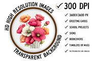 Whimsical Spring Poppy Flower Clipar, an Illustration by Craft Nest (Thumbnail 2 of 11)