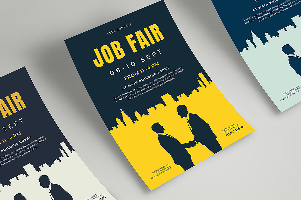 Job Fair Flyer Template, a Flyer Template by VectorVactory (Photo 3 of 3)