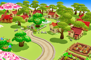 Cartoon Spring Farm