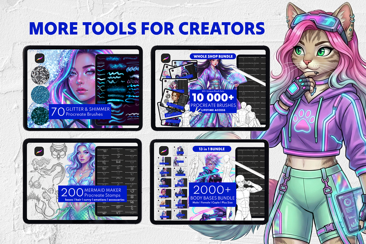 Furry Base Procreate Stamps, a Brush Add-On by Selentaori Studio (Photo 17 of 17)