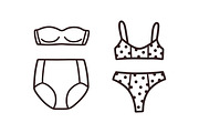 Outline women lingerie underwear set, an Object Illustration by Good Studio (Thumbnail 5 of 9)