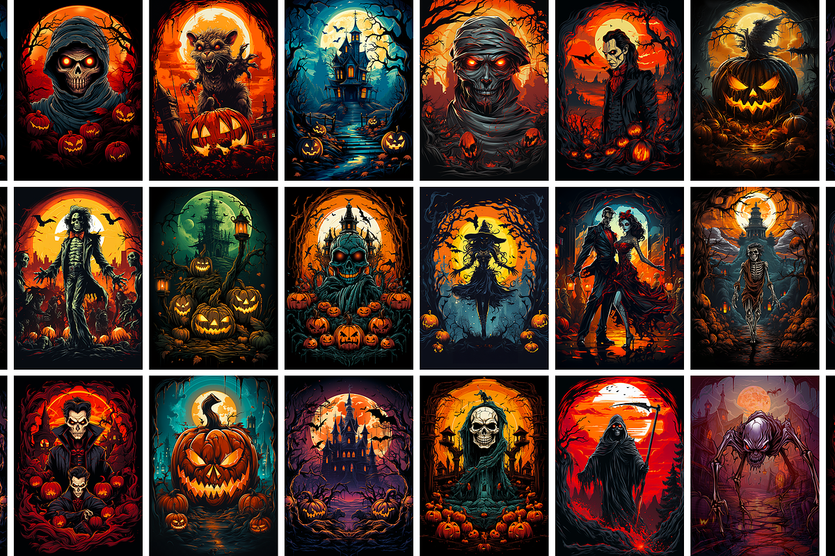 Deadly Creepy Halloween Vectors, an Illustration by Fresh Design Elements (Photo 4 of 13)
