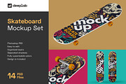 Skateboard Mockup Set, a Product Mockup by Deeplab (Thumbnail 1 of 17)