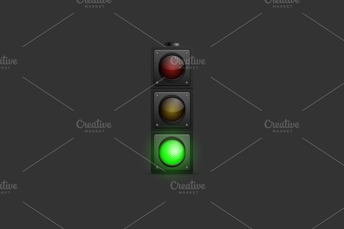 Traffic lights. Vector Set., an Object Graphic by Gomolach (Photo 6 of 6)